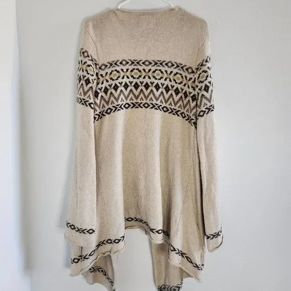 𝅺CHASER  Western Waterfall Draping Open Cardigan Cotton Blend - Picture 4 of 6